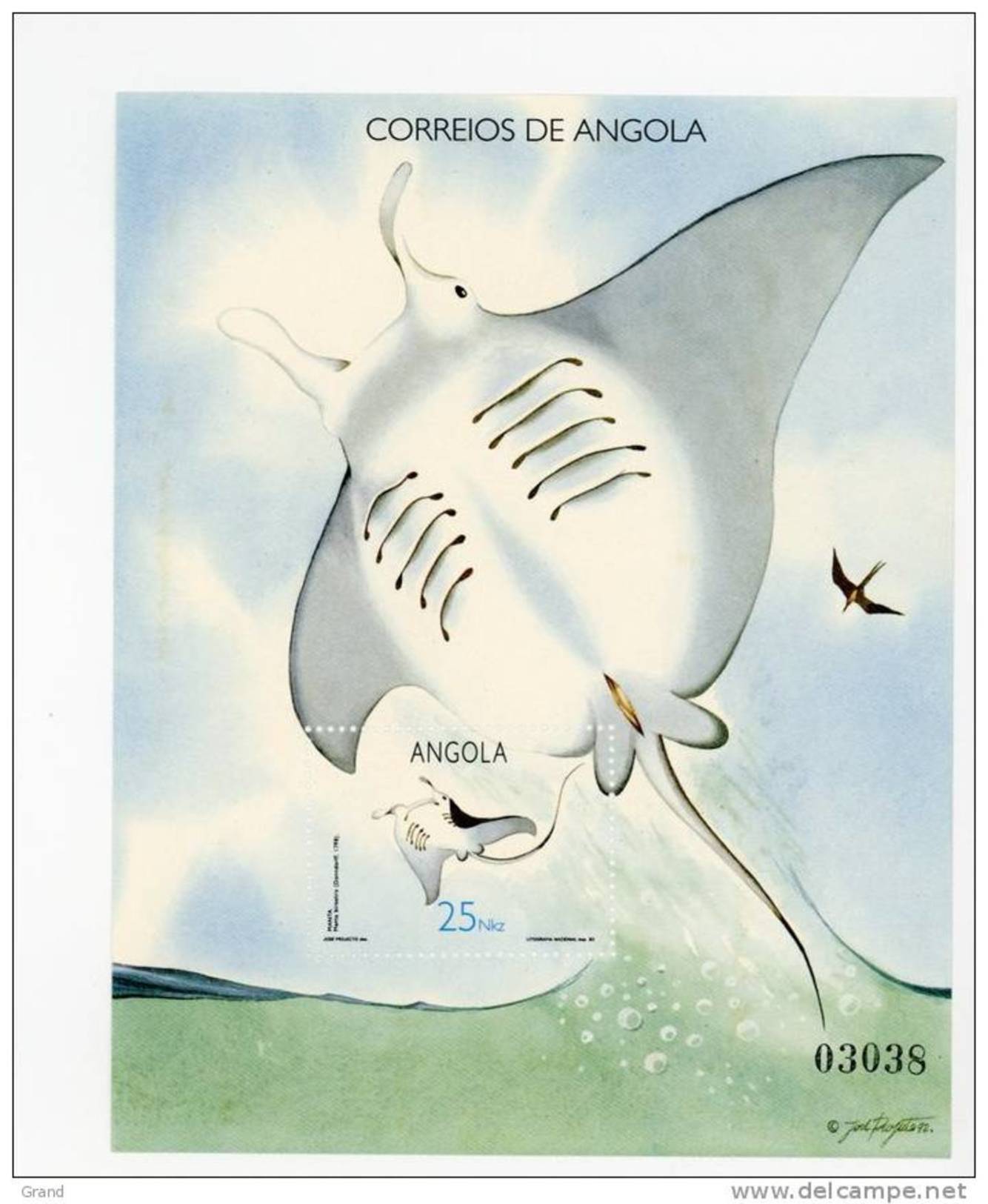 Angola--1991-Raie-Poisson-YT B11***MNH-Valeur 5 - Angola