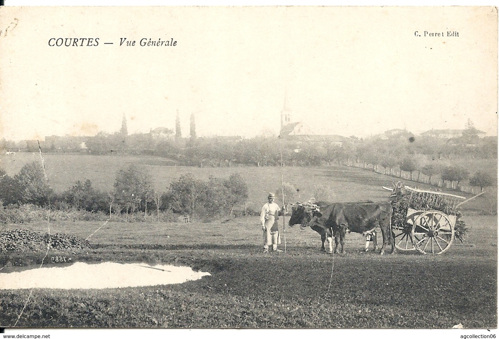 COURTES. VUE GENERALE. ATTELAGE DE BOEUFS - Ohne Zuordnung