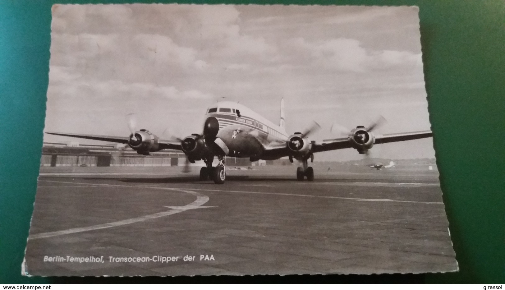 CPSM AVION AEROPORT BERLIN TEMPELHOF TRANSOCEAN CLIPPER DER PAA - 1946-....: Ere Moderne