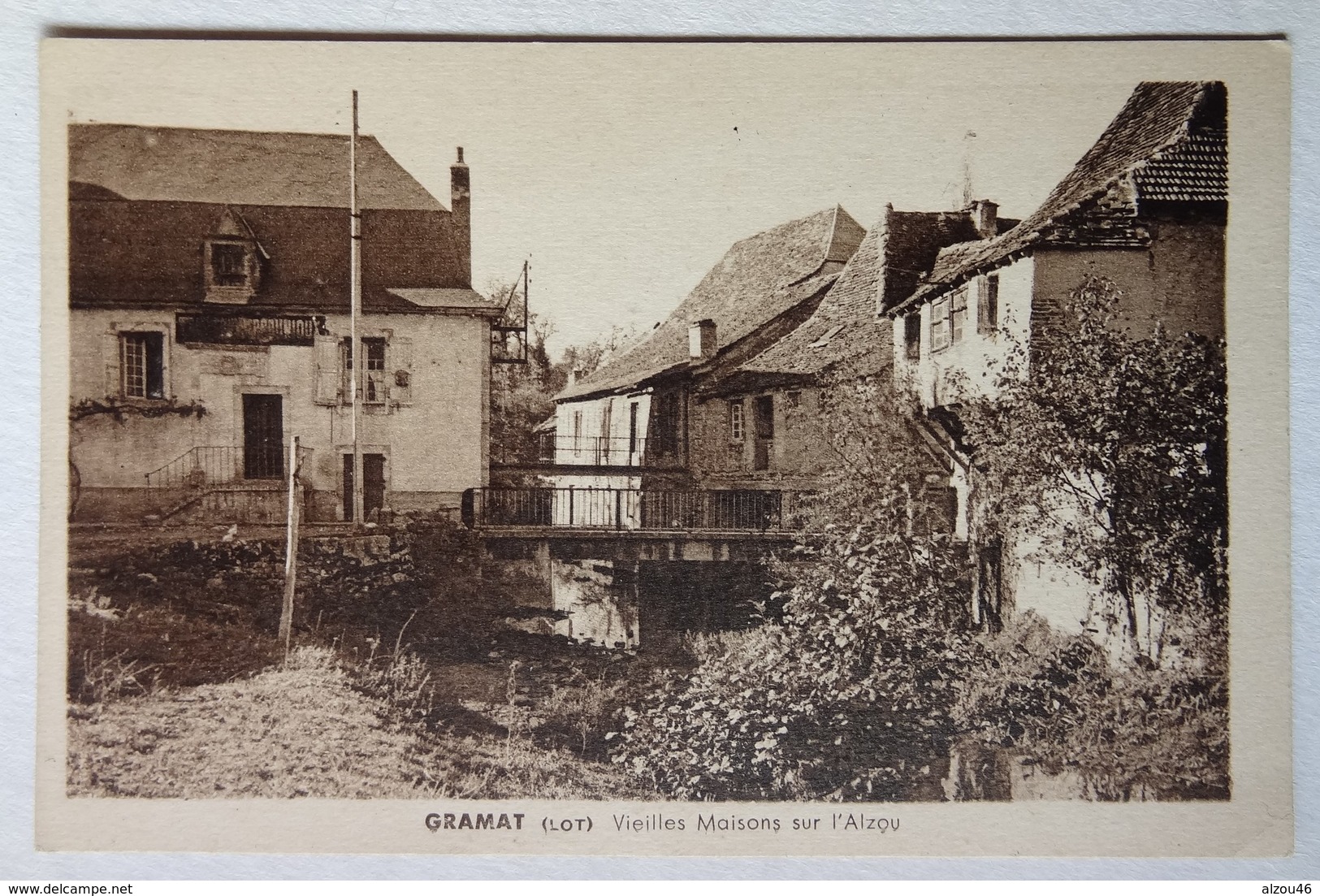 Cpa Gramat, Lot, (46), Vieilles Maisons Sur L'Alzou, Collection Astruit - Gramat