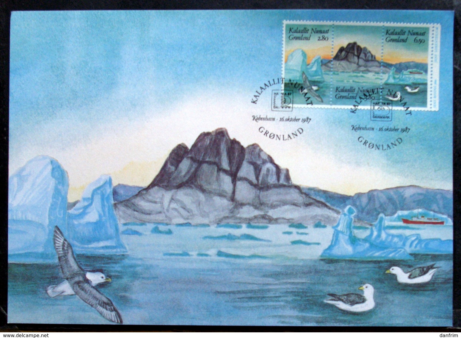 Greenland 1987     MiNr.169-71 CARDS Frimærker I Forum 16-10-1987  ( Lot 6631) - Lettres & Documents