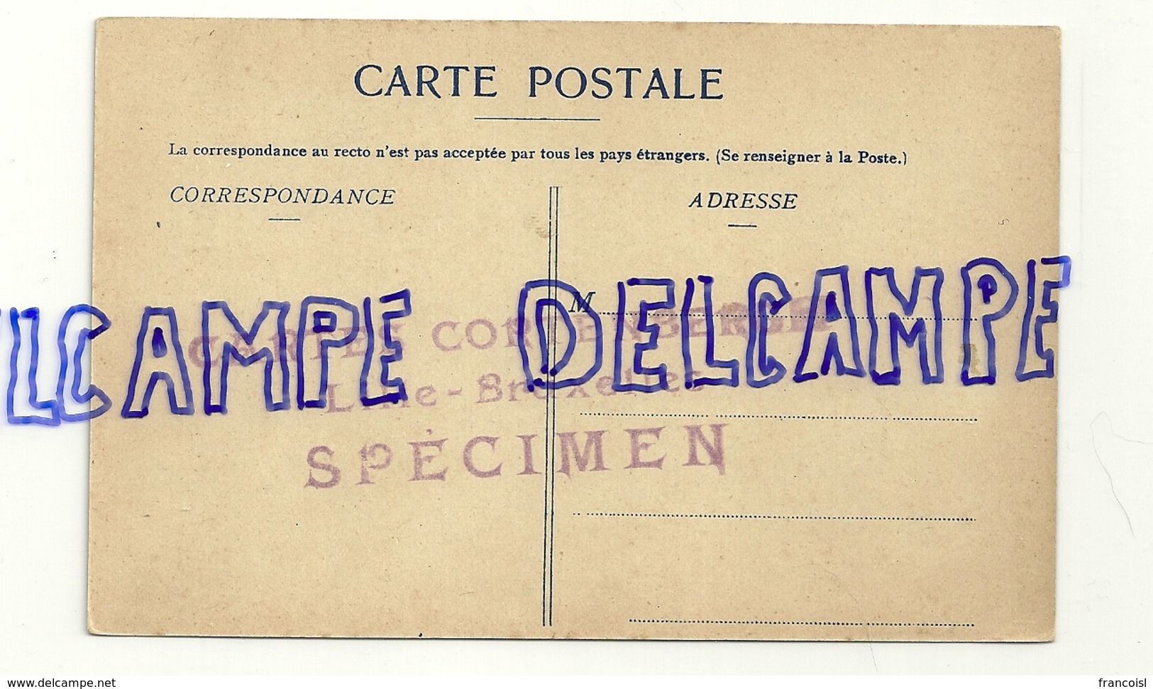 Bruxelles. Porte De Hal. Cartes Cortenbergh. Specimen Au Verso - Loten, Series, Verzamelingen