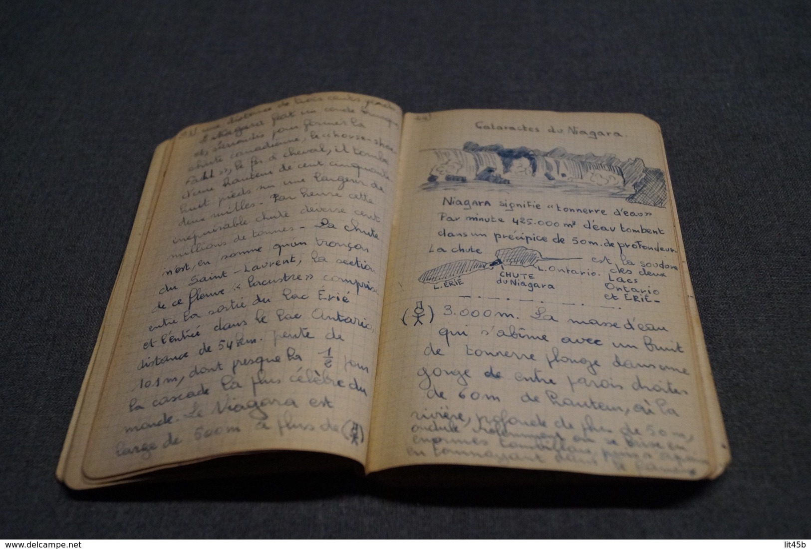 Original carnet de route manuscrit avec dessins originaux,scoutisme Bruxelles 1944, 100 pages,16,5 Cm./11 Cm.