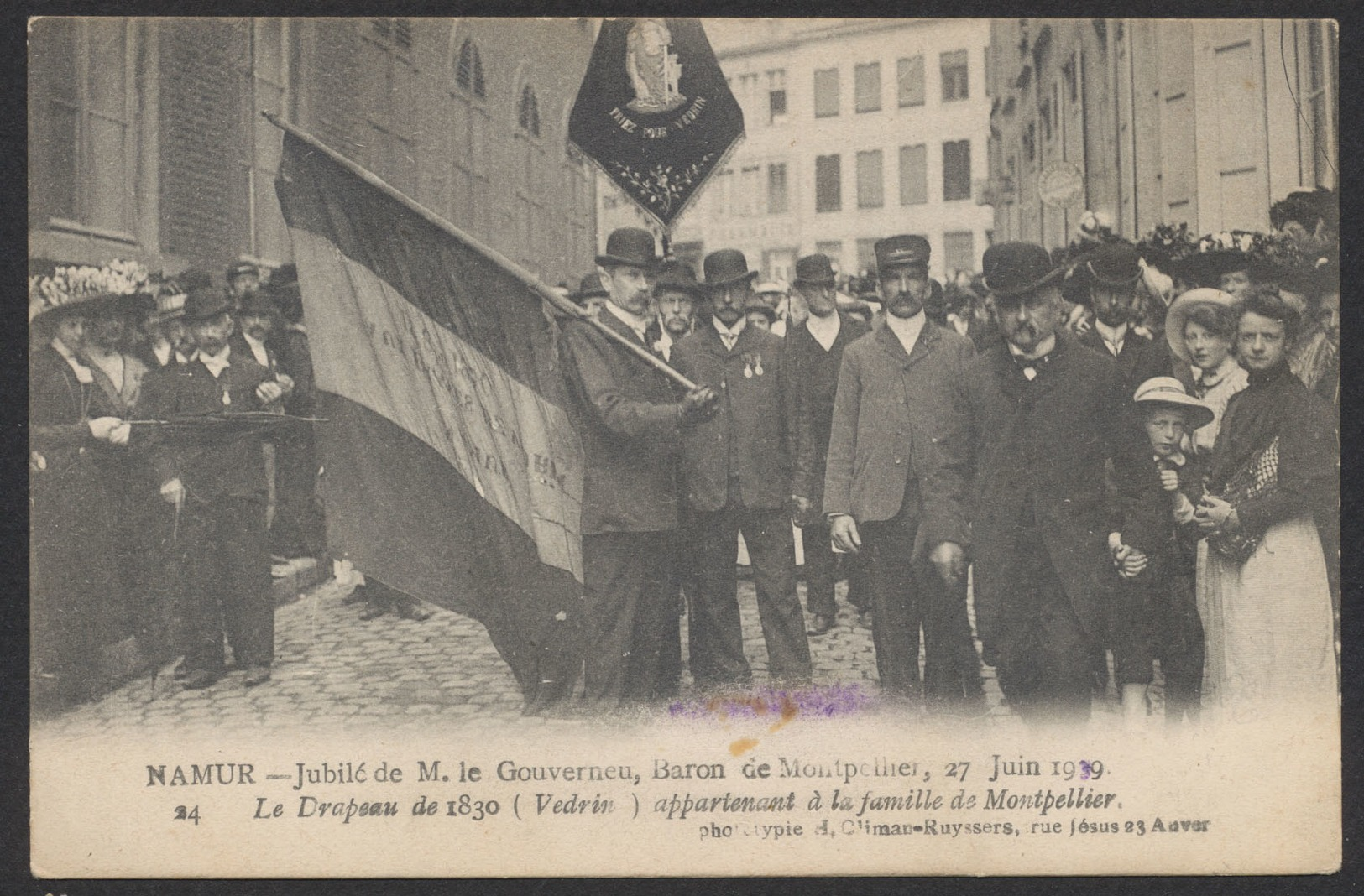 Carte Postale - Namur Jubilé De M. Le Gouverneur, Baron De Montpellier 27/6/39 N°24 Le Drapeau De 1830 - Namur