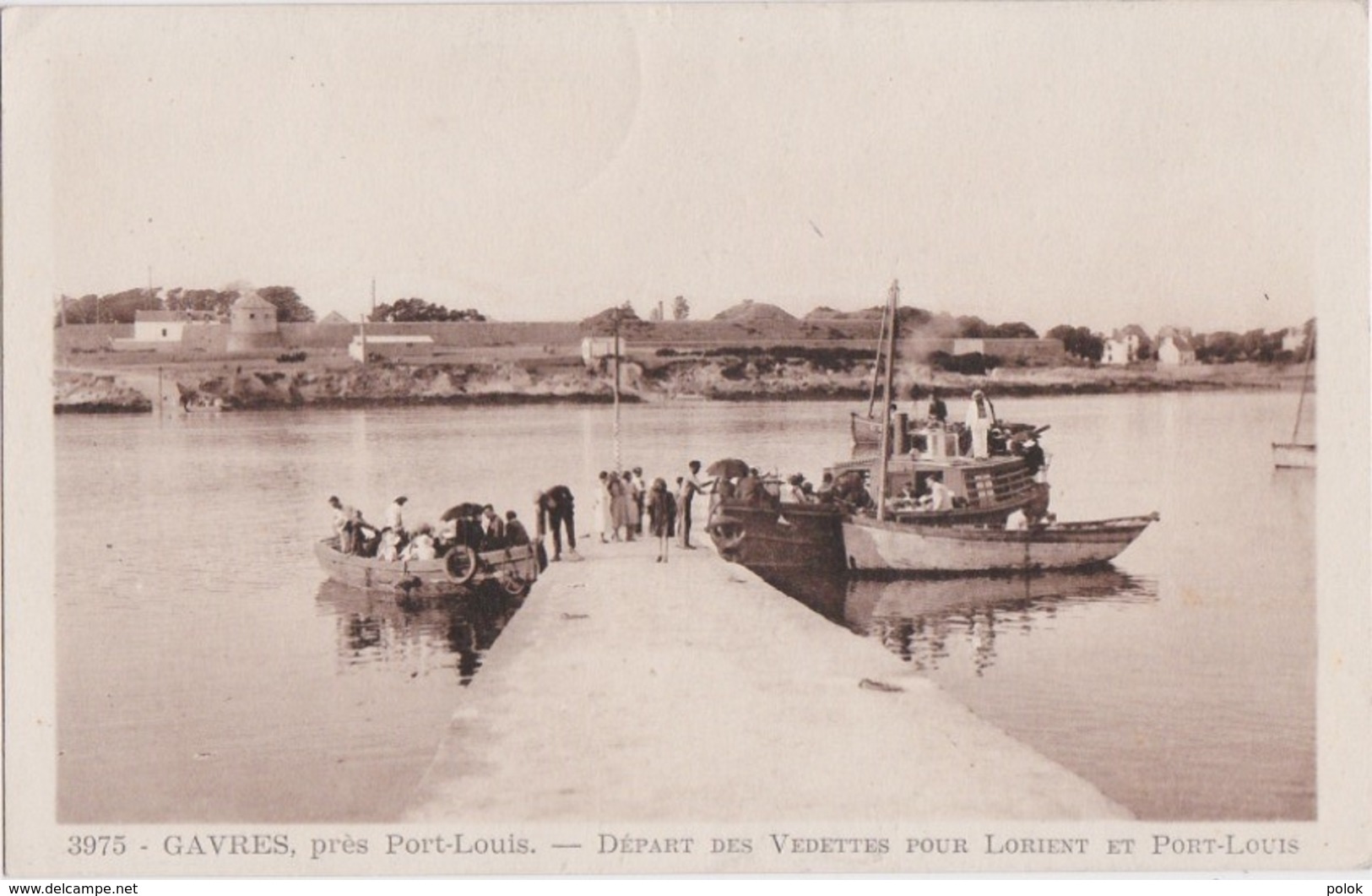 Cpa GAVRES Près Port Louis - Départ Des Vedettes Pour LORIENT Et PORT LOUIS - Port Louis