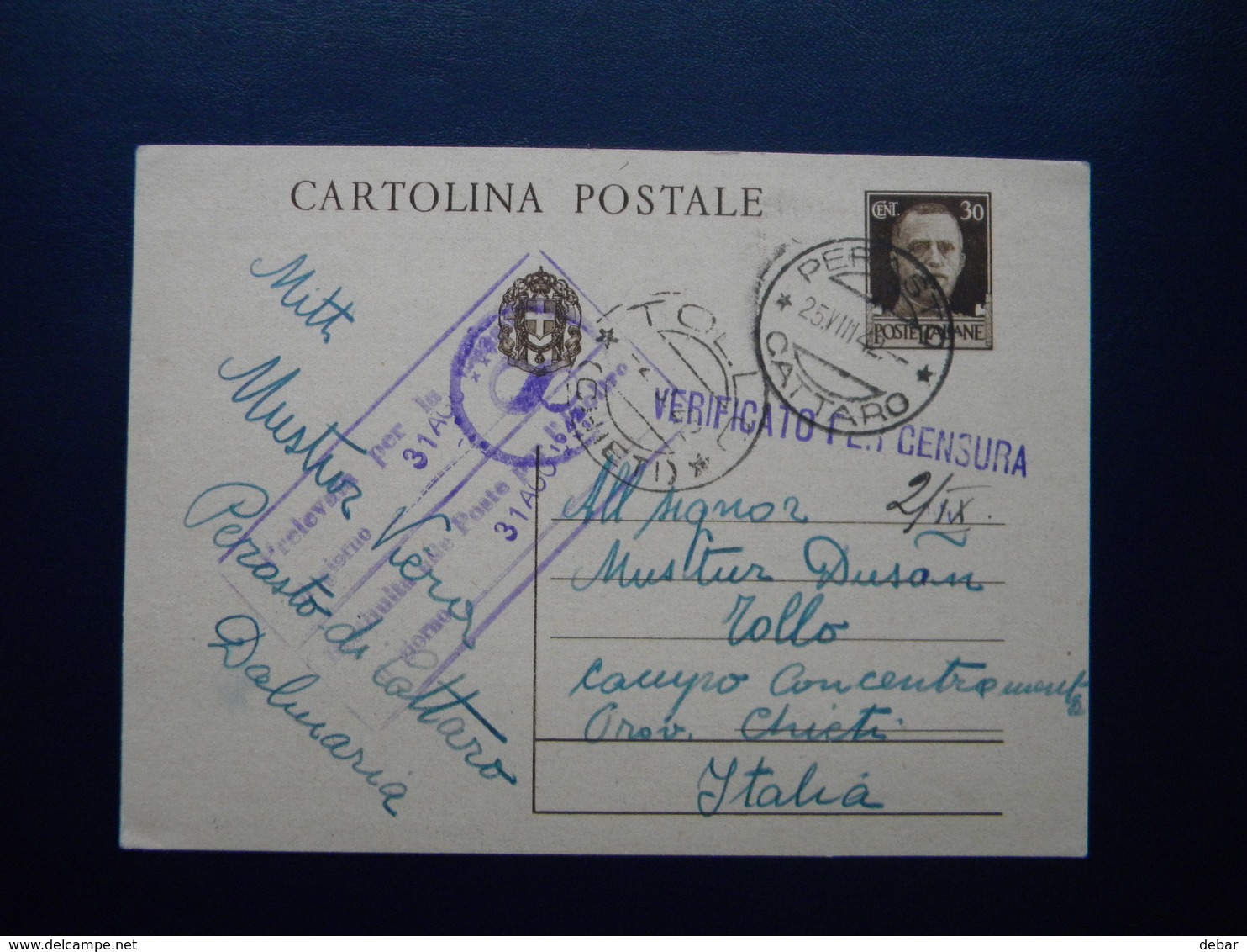 WW2 - ITALY OCCUPATION OF MONTENEGRO 1942- PERASTO  - CATTARO - TOLLO CHIETI - Montenegro