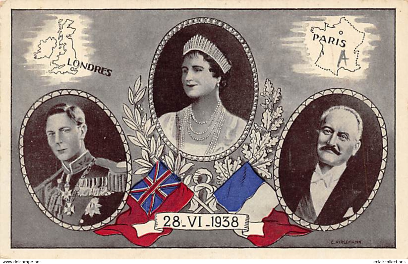 Thème Familles Royales.   Angleterre   Georges VI Et Elisabeth   (voir Scan) - Case Reali