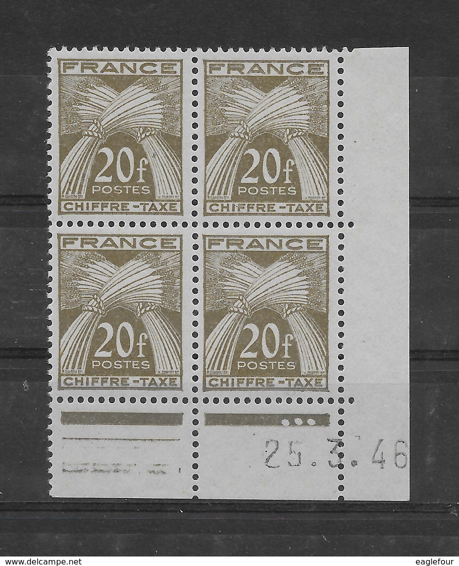 Coin Daté Taxe N° 77 De 1946 * TBE - Postage Due