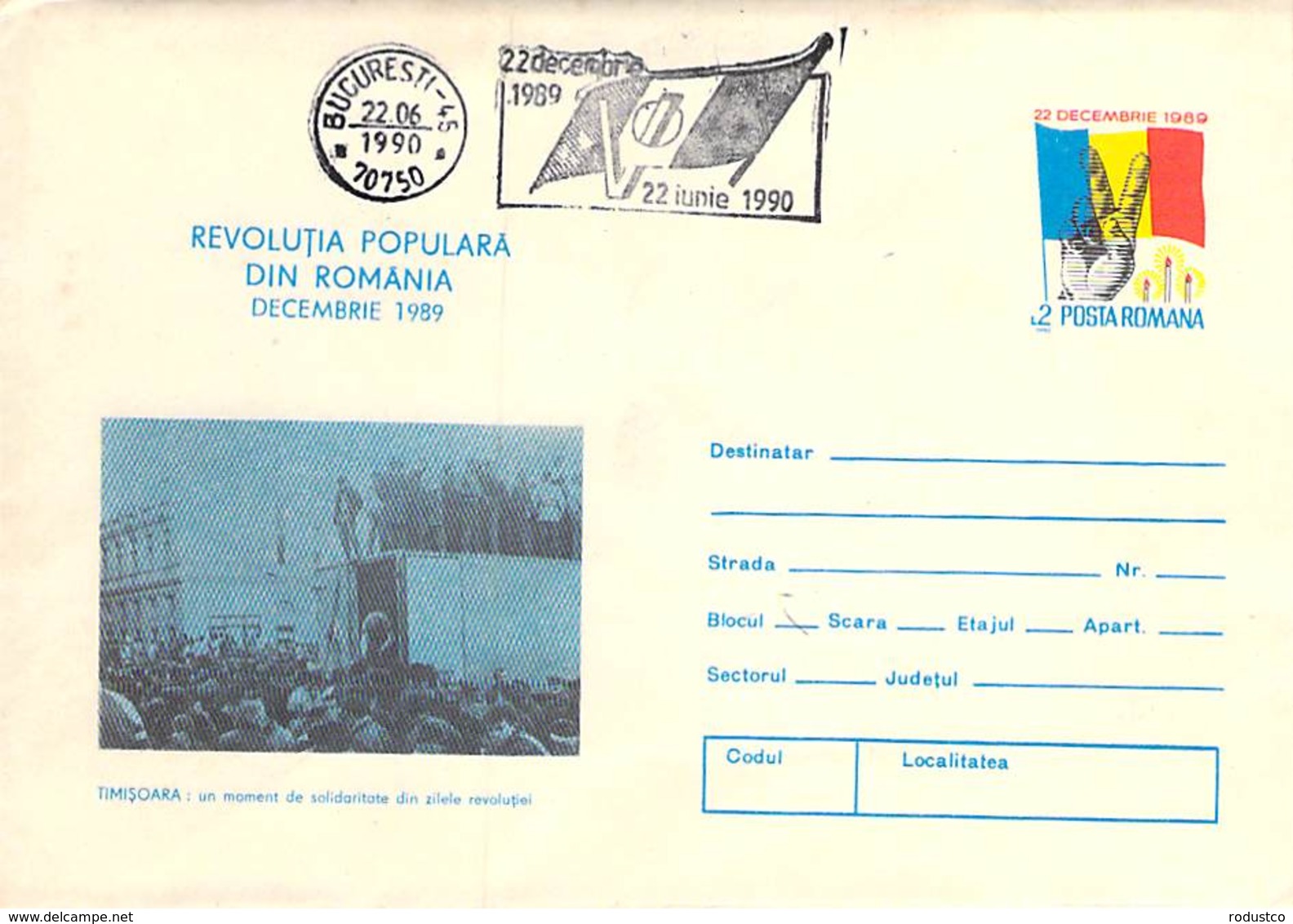 Revolutia Populara Din Romania Decembrie 1989 Mit SST Cod 050/90 - Maximumkarten (MC)