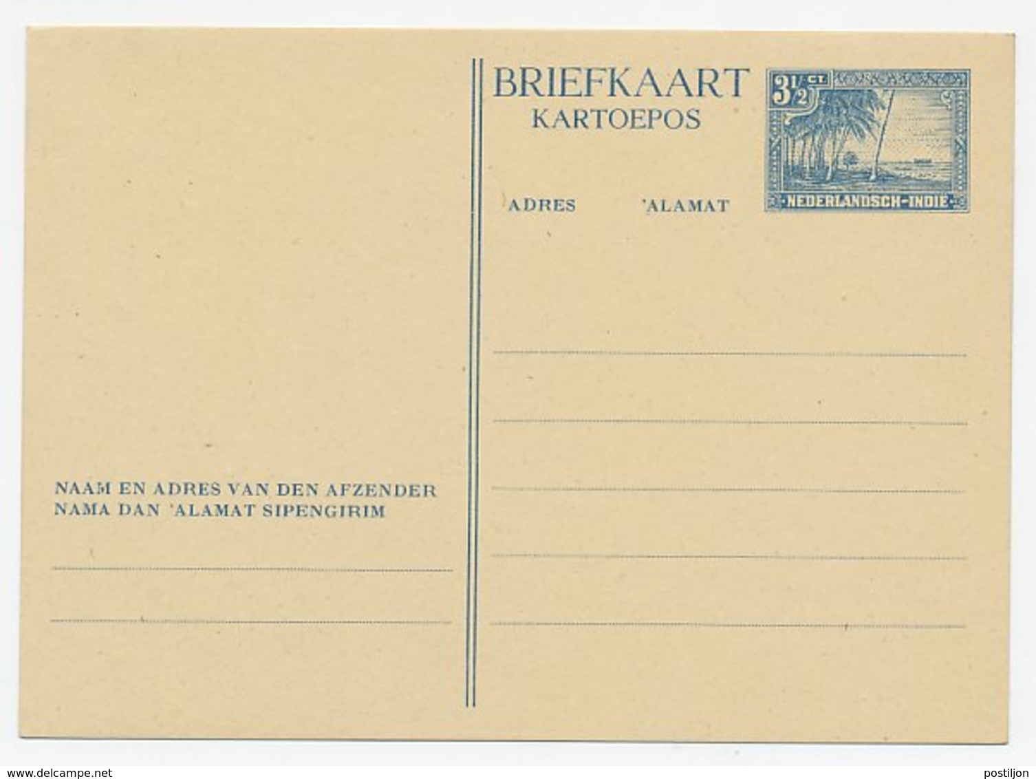 Briefkaart G. 75 A - Netherlands Indies