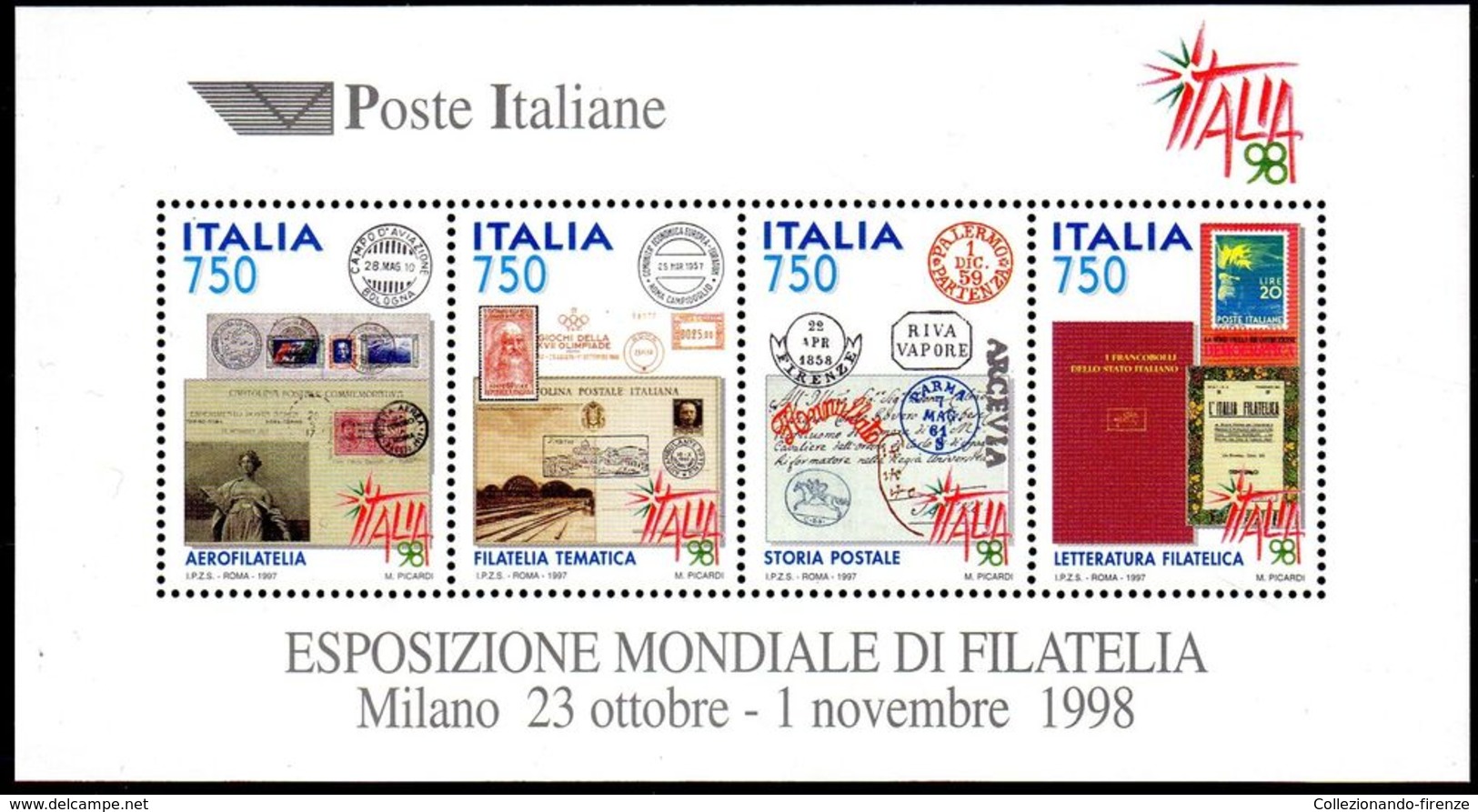 Italia Repubblica  1997 Foglietto 19 Esposizione Mondiale Di Filatelia - 1991-00:  Nuovi