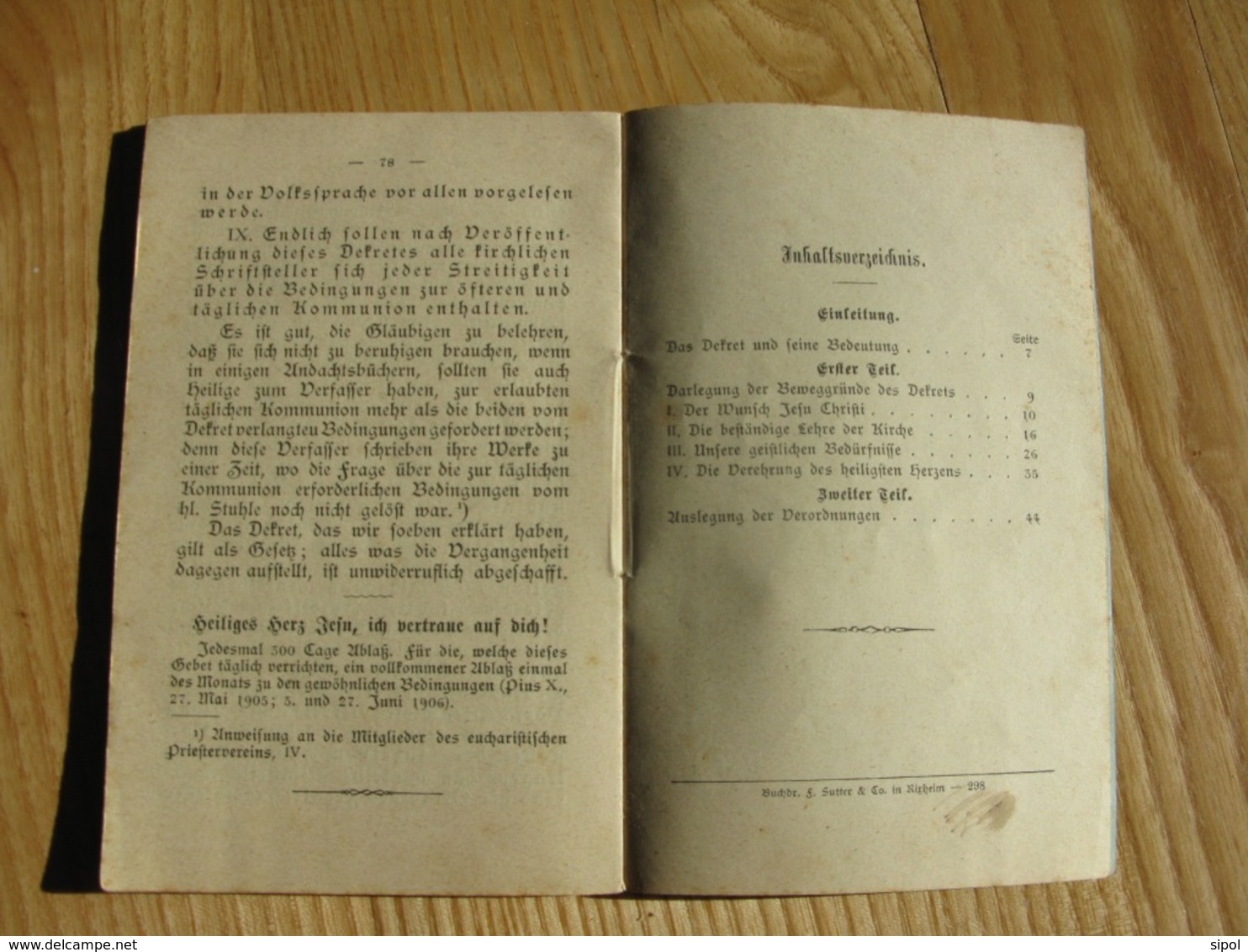 Das Dekret über Die Tägliche Kommunion Von Mathieu Rixheim Buchdruckerei 1908 - Cristianismo