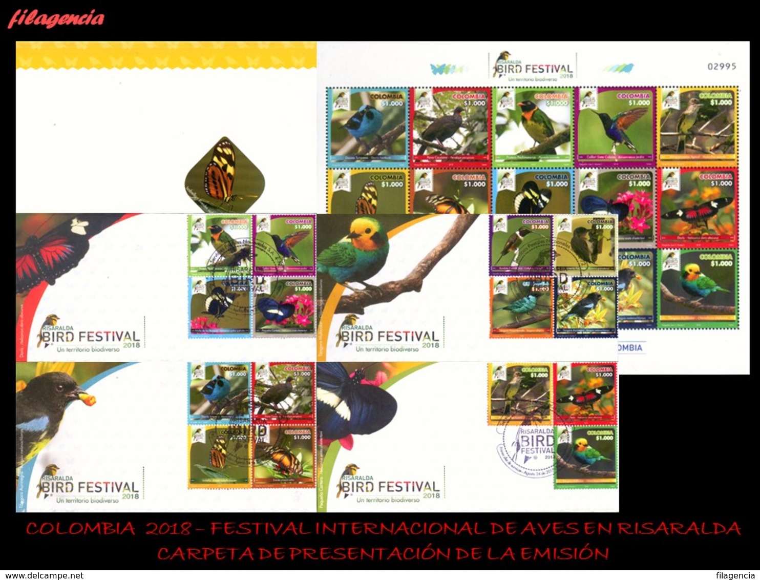 AMERICA. COLOMBIA. CARPETA DE PRESENTACIÓN. 2018 FESTIVAL INTERNACIONAL DE AVES EN RISARALDA. MINIPLIEGO - Colombia