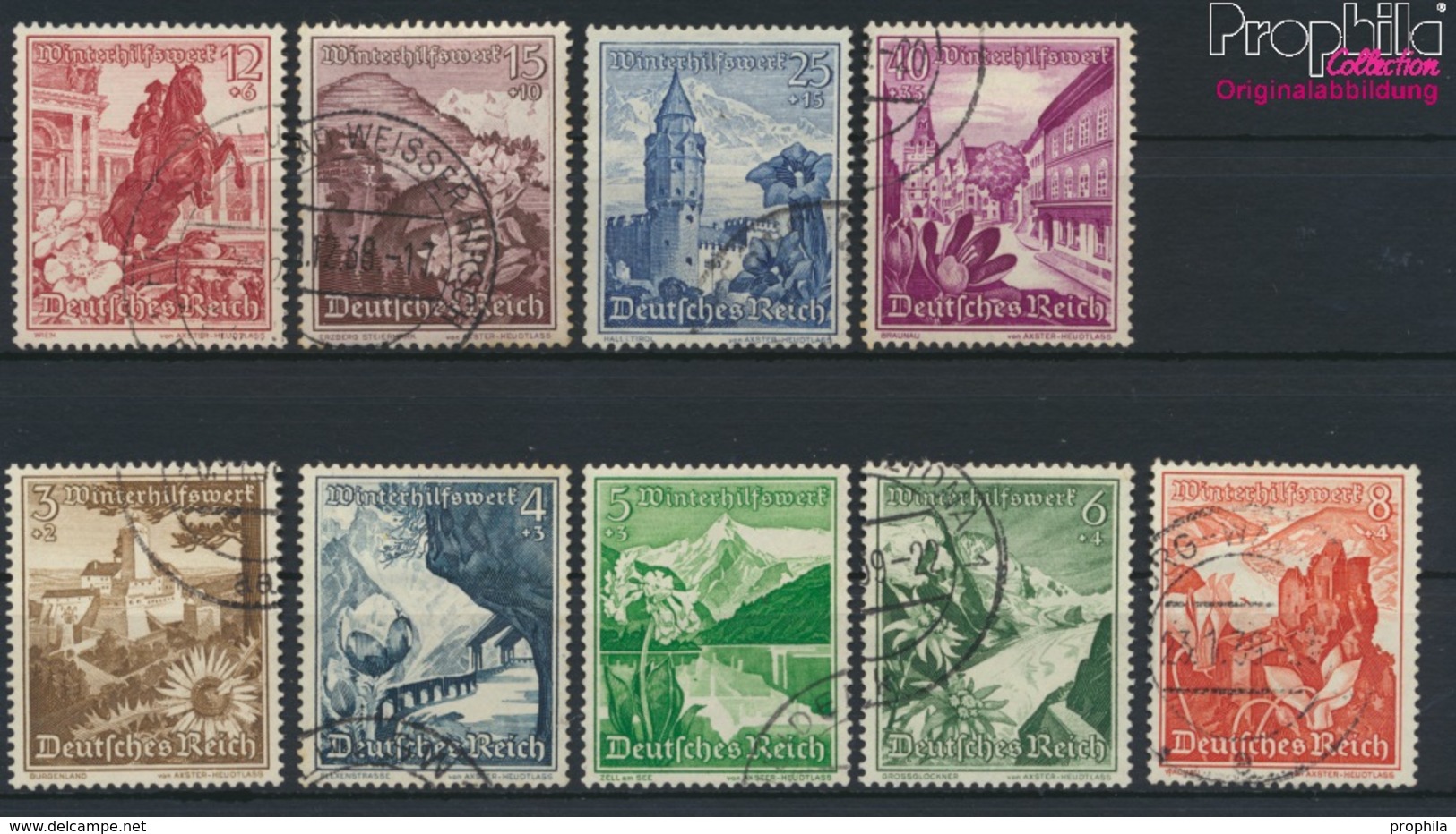 Deutsches Reich 675-683 (kompl.Ausg.) Gestempelt 1938 Landschaften (9264962 - Gebraucht