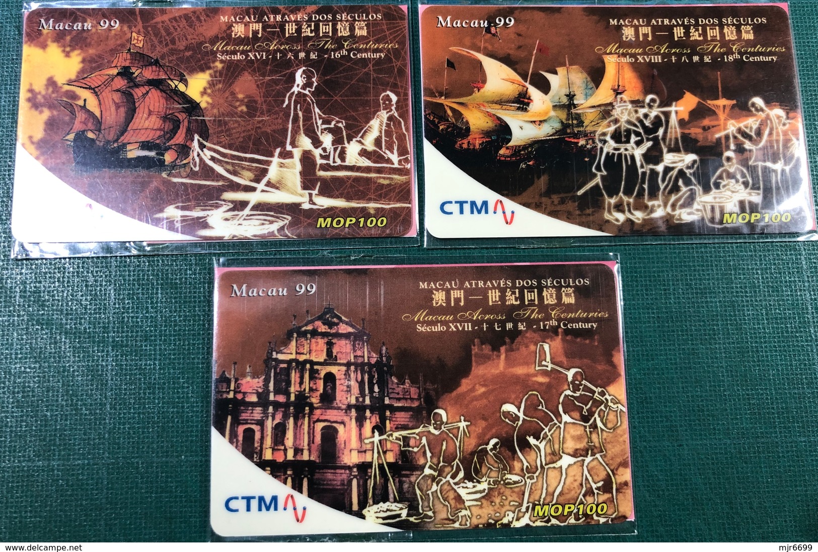 MACAU 1997\98 MACAU ACROSS THE CENTURIES SPECIAL PHONE CARDS SET OF 3 UNUSED CARDS, VERY FINE AND RARE - Macao