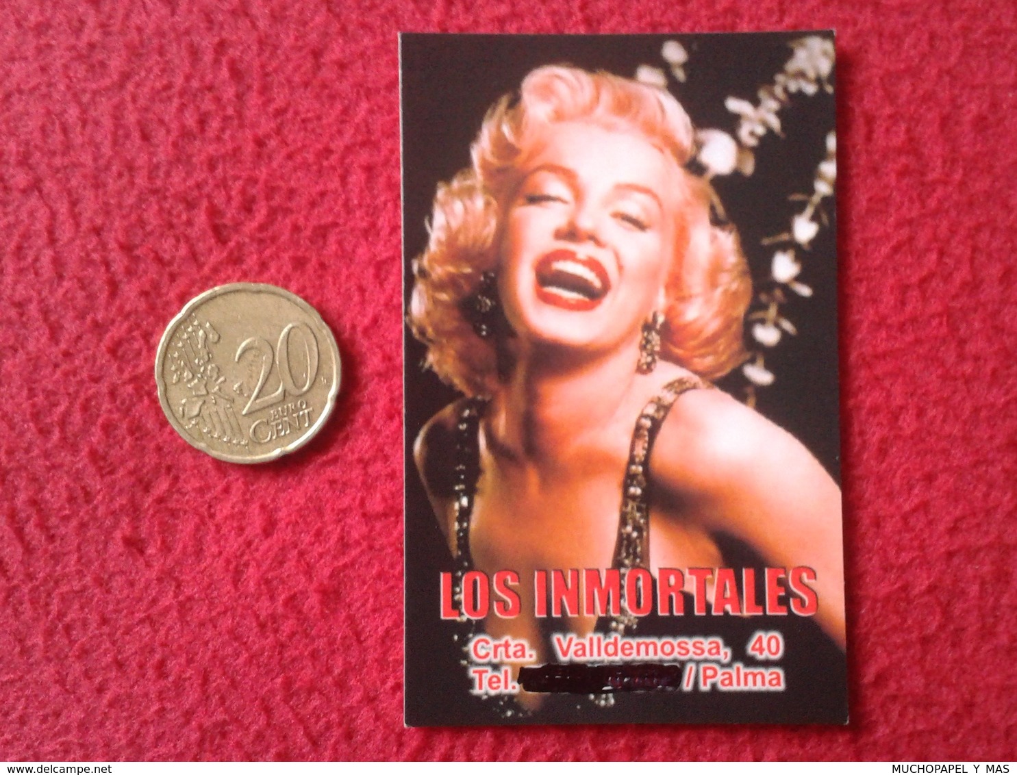 SPAIN TARJETA DE VISITA VISIT CARD PUBLICIDAD O SIMIL ADVERTISING PALMA MALLORCA MARILYN MONROE NORMA JEANE SEX SIMBOL - Tarjetas De Visita