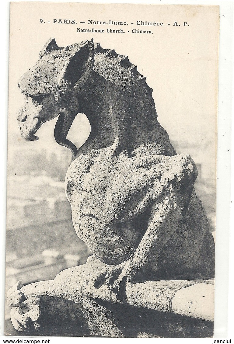 PARIS -  NOTRE-DAME  . CHIMERE   . CARTE NON ECRITE - Autres Monuments, édifices