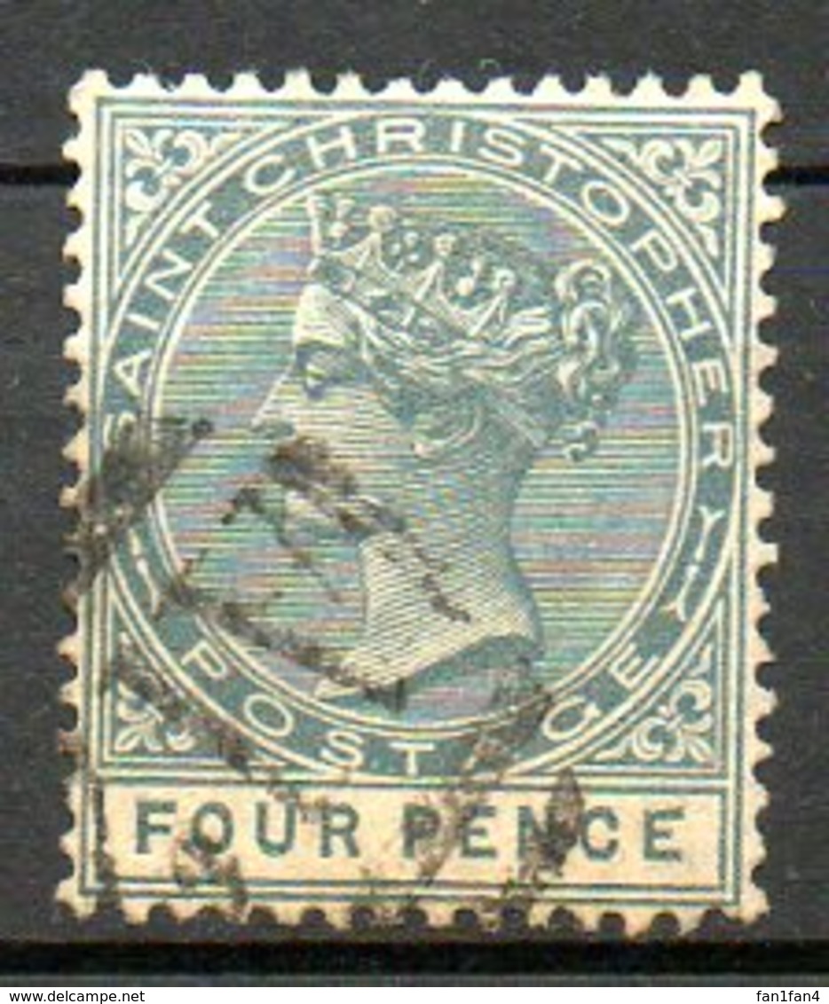 St CHRISTOPHE - (Colonie Britannique) - 1882-90 - N° 14 - 4 P. Gris - (Victoria) - St.Christopher-Nevis-Anguilla (...-1980)