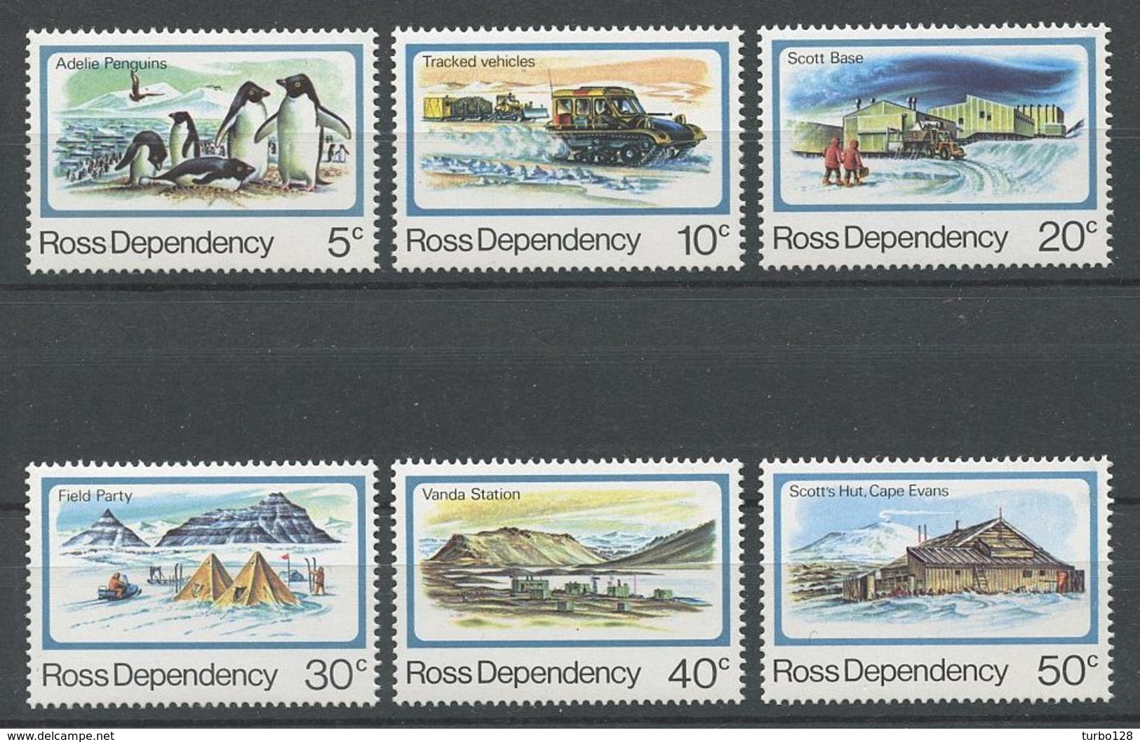 ROSS 1982  N° 15/20 ** Neufs MNH Superbes Base Scott Oiseaux Manchots Station Vanda Véhicule Polaire - Neufs