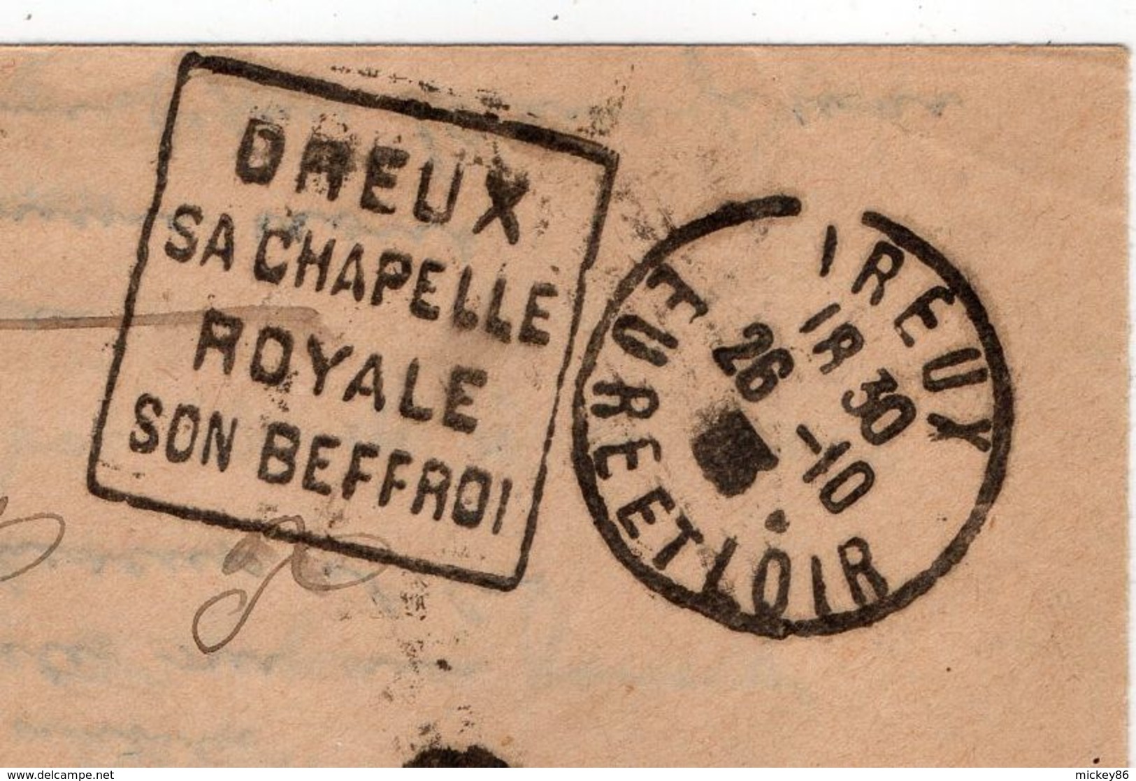 1933--Lettre De DREUX -28 Pour LE MANS-72 -cachet Daguin" Chapelle Royale,Beffroi "- Franchise Procureur République - 1921-1960: Période Moderne