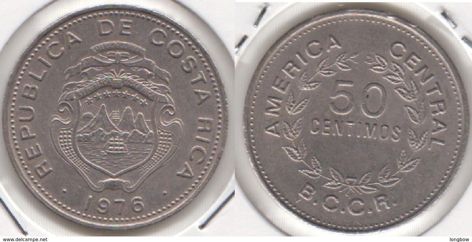 Costa Rica 50 Centimos 1976 KM#189.3  -  Used - Costa Rica