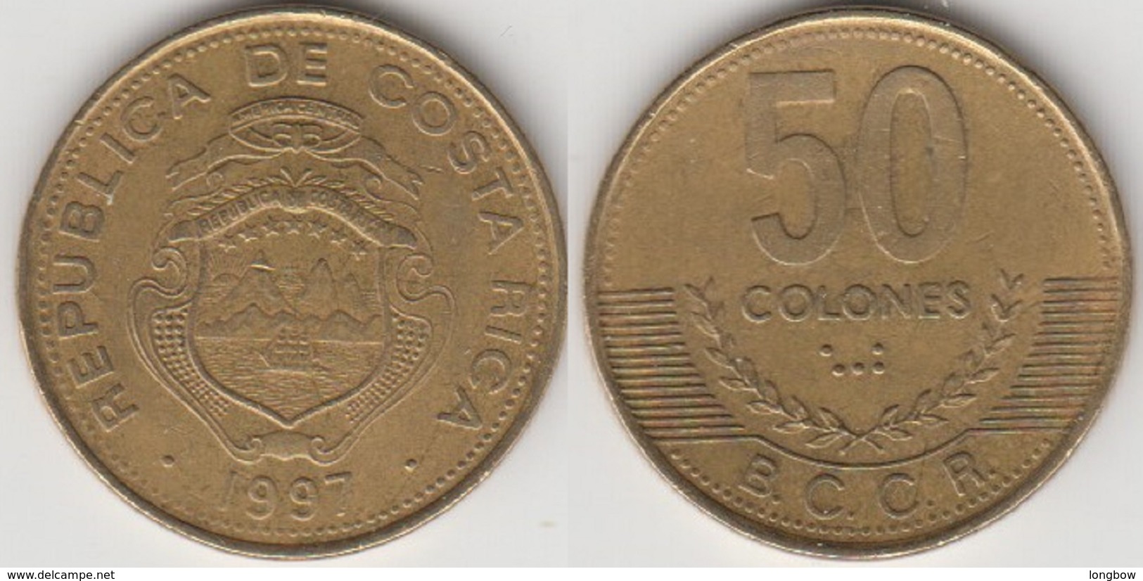 Costa Rica 50 Colones 1997 KM#231 - Used - Costa Rica