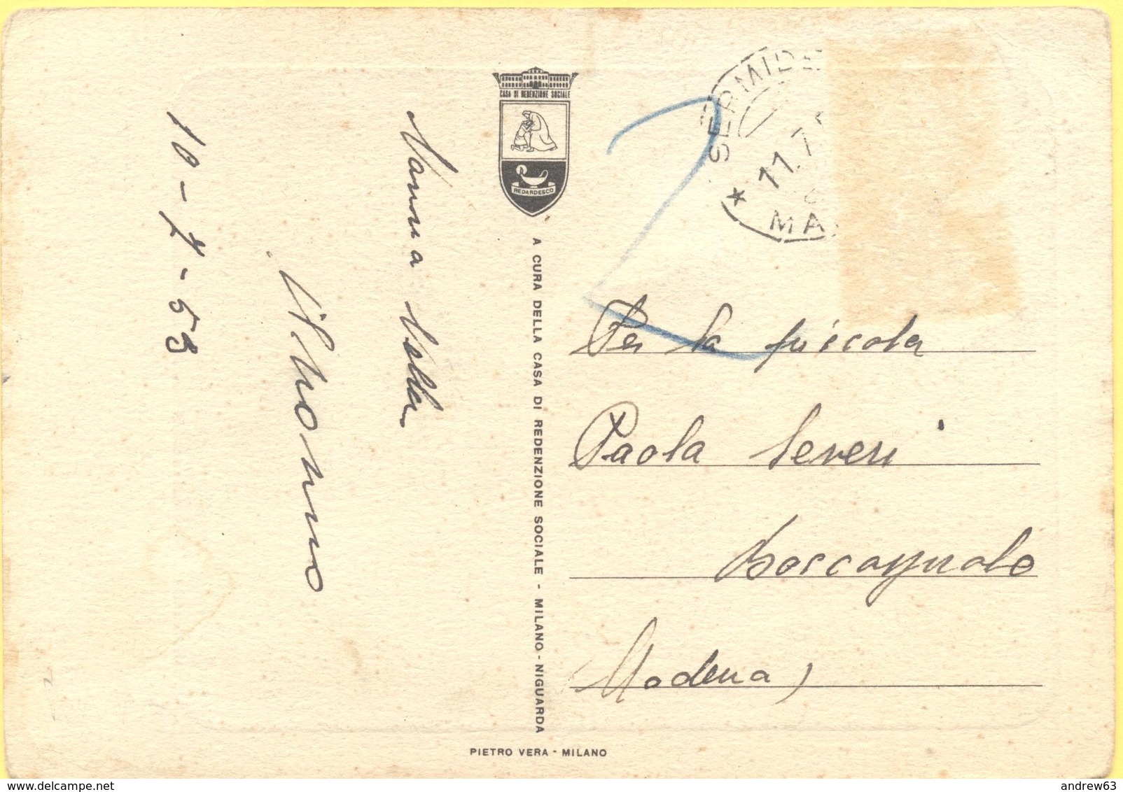 ITALIA - ITALY - ITALIE - 1955 - Trento - Castello Del Buon Consiglio - Missed Stamp - Viaggiata Da Sermide Per Modena - Trento