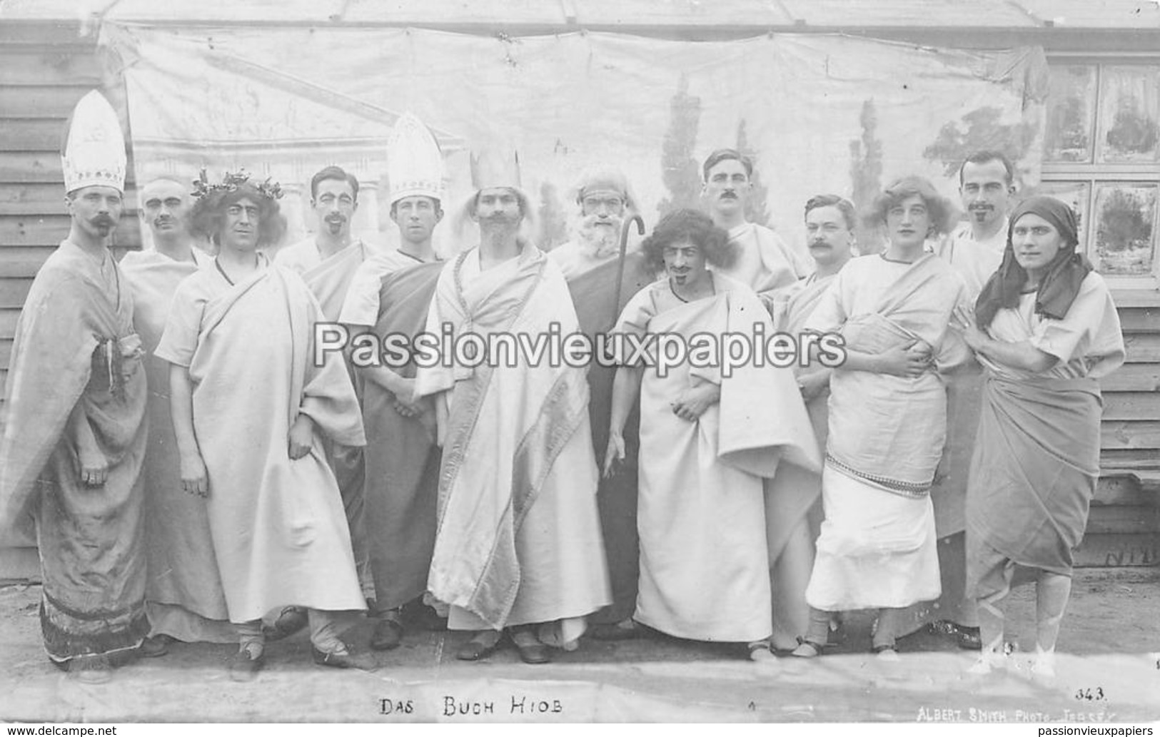 3 CARTES PHOTO (RPPC) JERSEY   PRISONNIERS ALLEMANDS WWI   CAMP TRAVAUX THEATRE