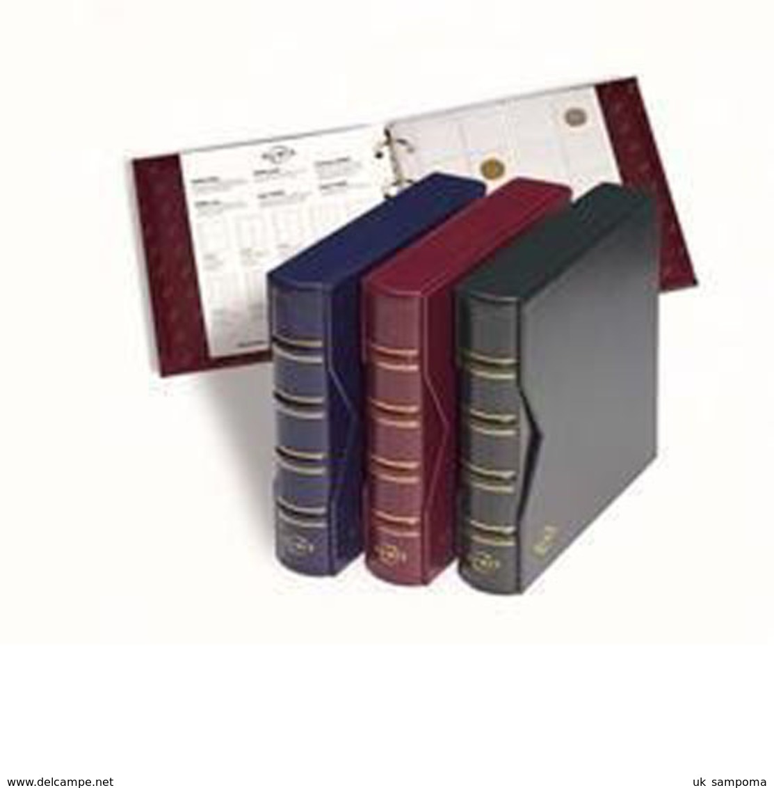 Coin Album NUMIS, In Classic Design With Slipcase Incl. 5 Different Pockets, Red - Supplies And Equipment