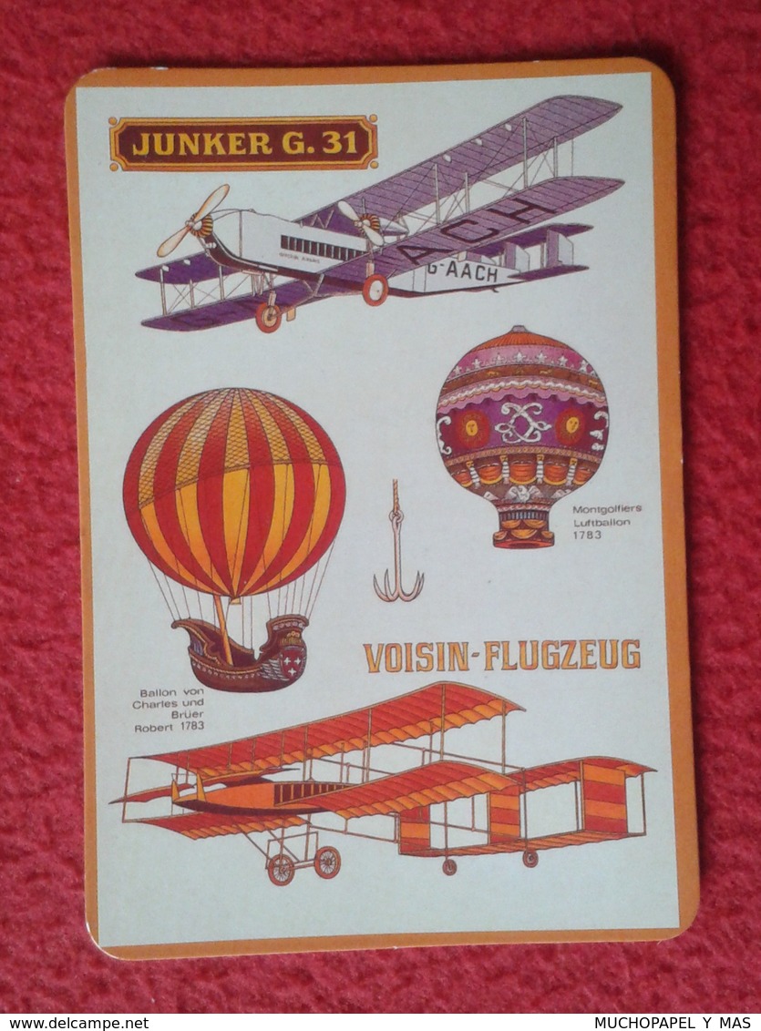 SPAIN CALENDARIO DE BOLSILLO CALENDAR BALLOONS AERONAUTICS PLANE PLANES BALLON AIRPLANE AIR JUNKER G. 31 VOISIN-FLUGZEUS - Formato Piccolo : 2001-...