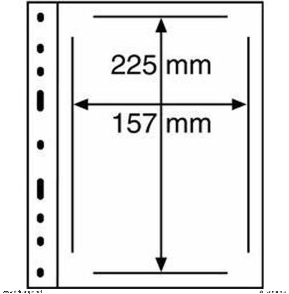 Plastic Pockets OPTIMA, 1-way Division For German First Day Of Issue Cards, Clear - Enveloppes Transparentes