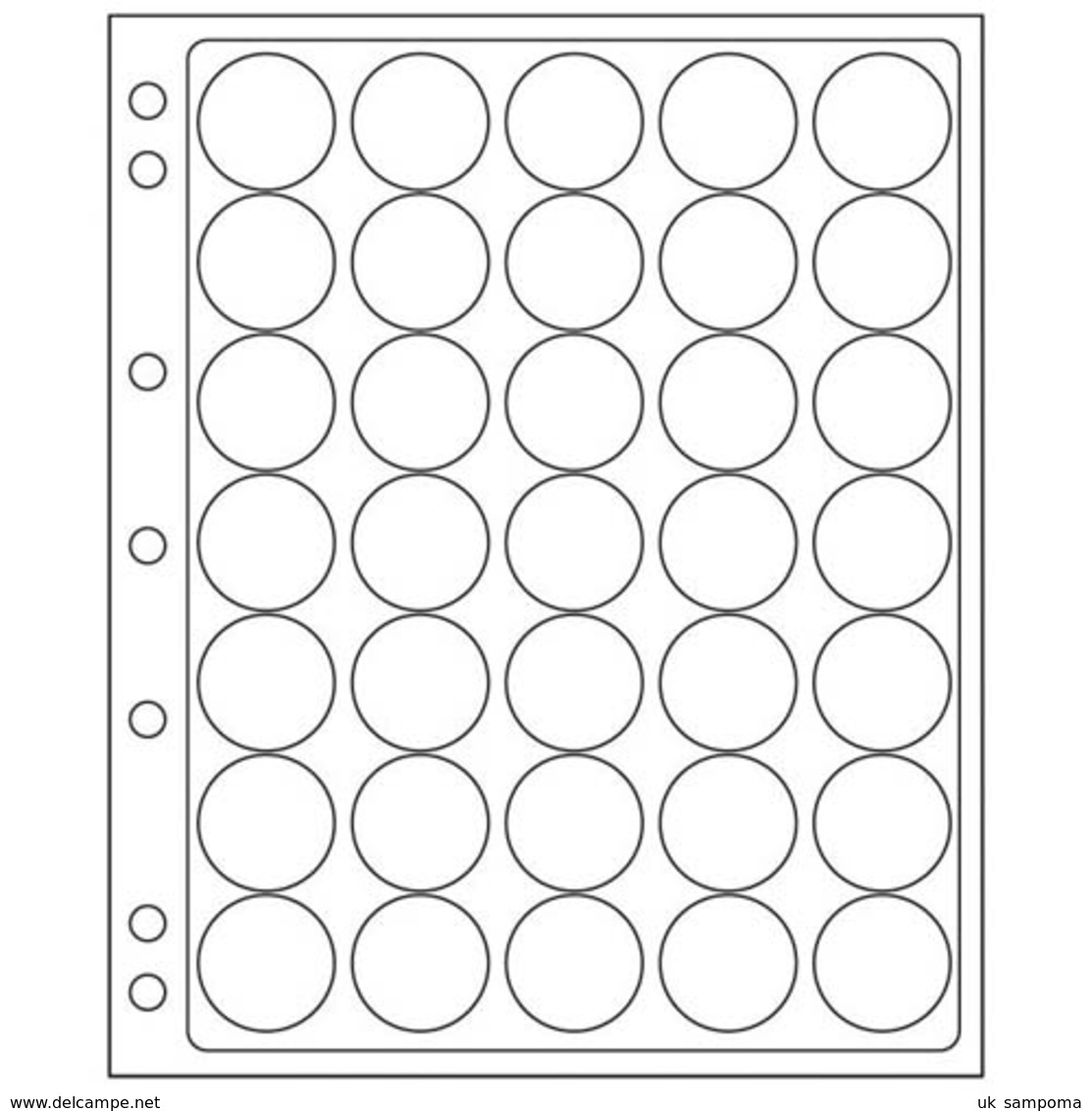 Plastic Sheets ENCAP, Clear Pockets For 35 Coins With A Diameter Between 28 And 30 Mm - Enveloppes Transparentes