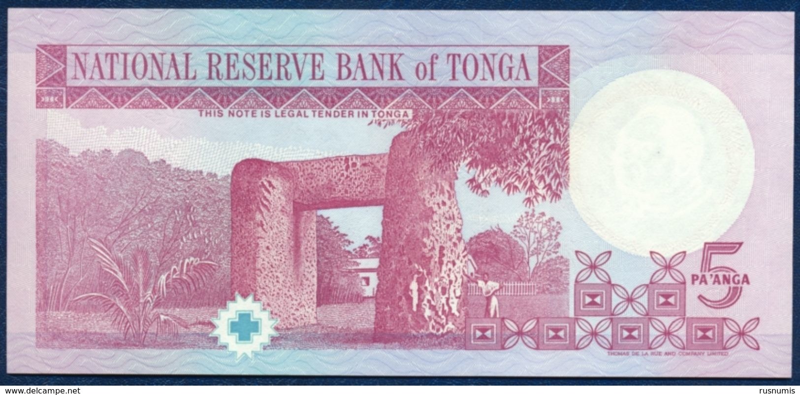 TONGA 5 PA'ANGA PAANGA P-33c SIGN: Prince Ulukalala & S. 'Utoikamanu 1995 UNC - Tonga