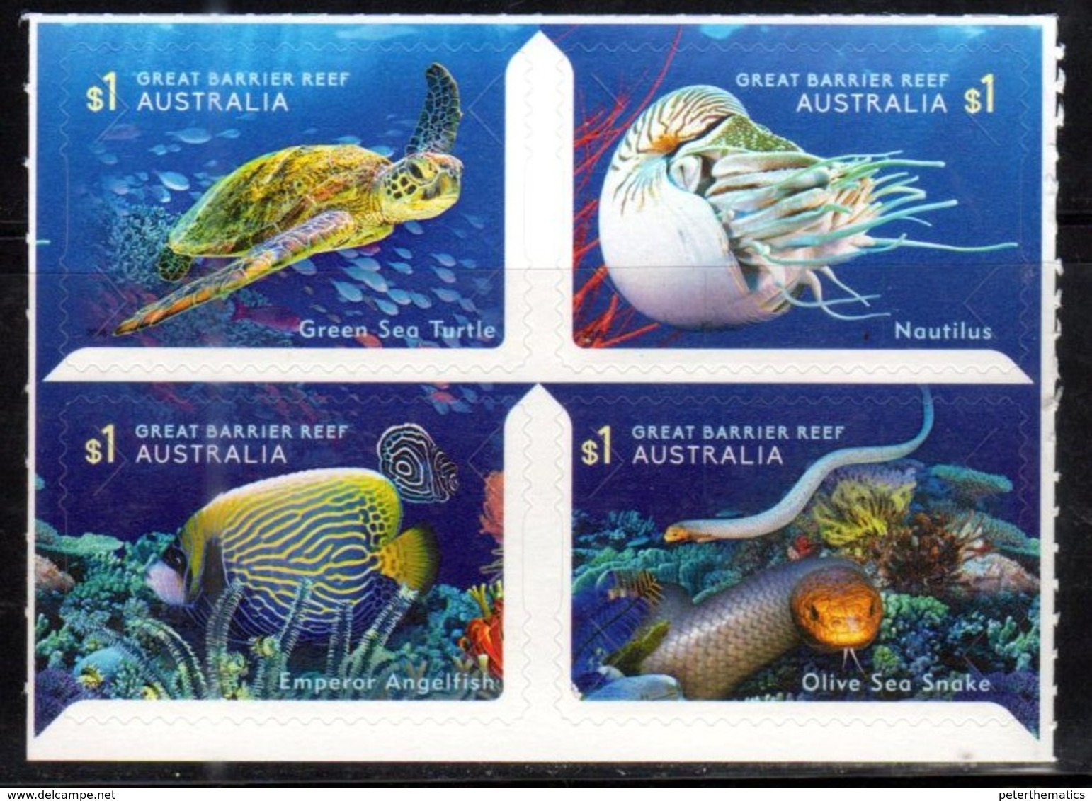 AUSTRALIA, 2018, MNH,TURTLES, SNAKES, NAUTILUS,  SEA SNAKES,FISH, 4v SELF-ADHESIVE Ex. BOOKLET - Tartarughe