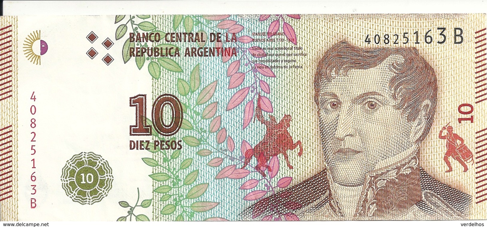 ARGENTINE 10 PESOS ND2016 AUNC P 360 - Argentine