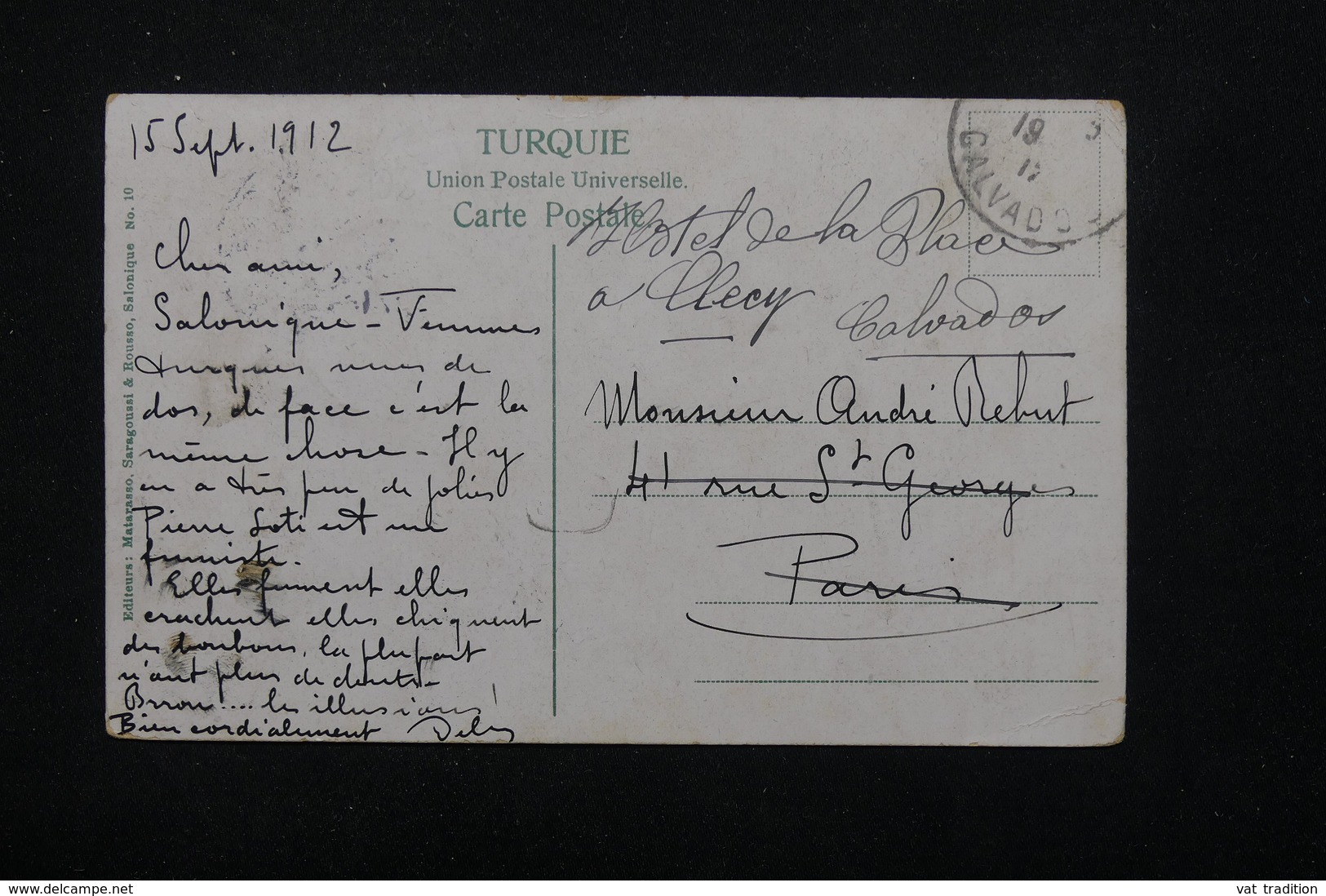 TURQUIE - Affranchissement De Salonique Sur Carte Postale En 1912 Pour La France - L 21686 - Lettres & Documents