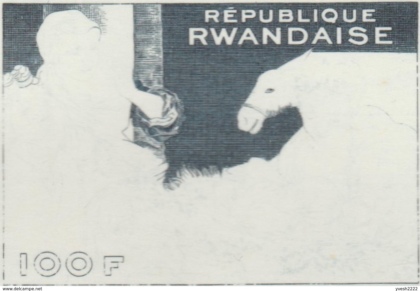 Rwanda 1969 COB BF 20. 11 épreuves D'état Et D'artiste. Noël, Peinture, Le Corrège, Correggio âne, Renaissance Italienne - Donkeys