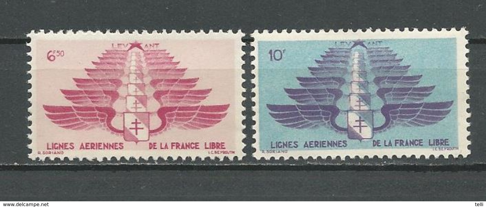 LEVANT Scott MC5-MC6 Yvert A5-A6 (2) *LH 7,00 $ 1942 - Unused Stamps