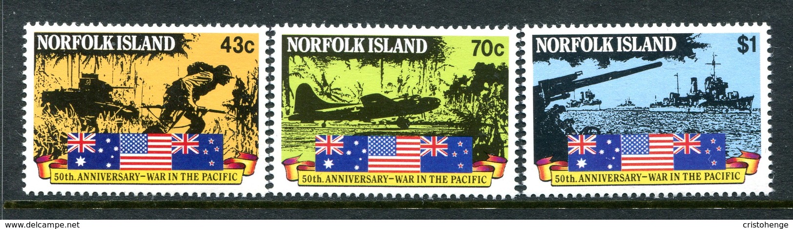 Norfolk Island 1991 50th Anniversary Of Outbreak Of Pacific War Set MNH (SG 522-524) - Norfolk Island