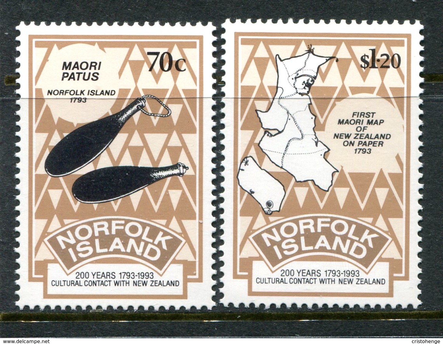 Norfolk Island 1993 Bicentenary Of Contact With New Zealand Set MNH (SG 560-561) - Norfolk Island