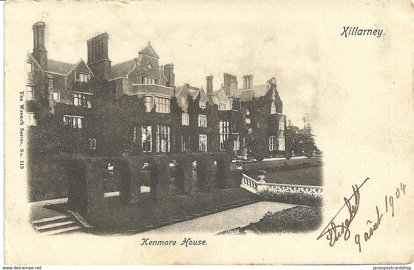 KENMORE HOUSE - KILLARNEY WITH GOOD KILLARNEY POSTMARK - WRENCH SERIES - EARLY - Kerry