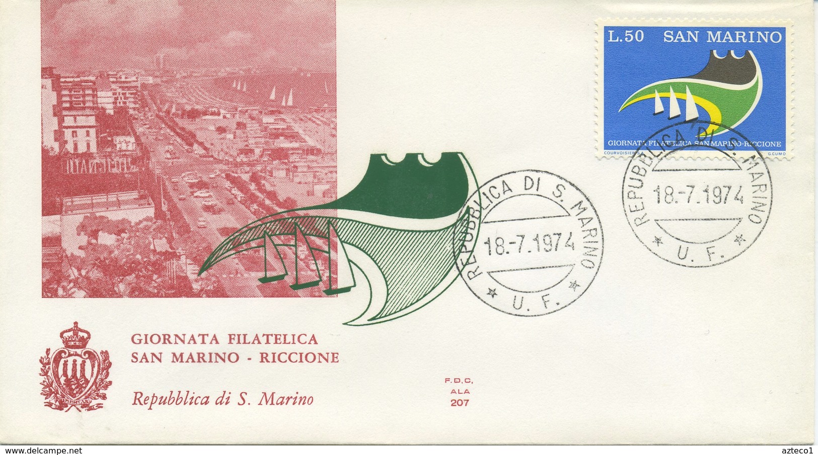 SAN MARINO - FDC ALA 1974 - GIORNATA DELLA FILATELIA - FDC