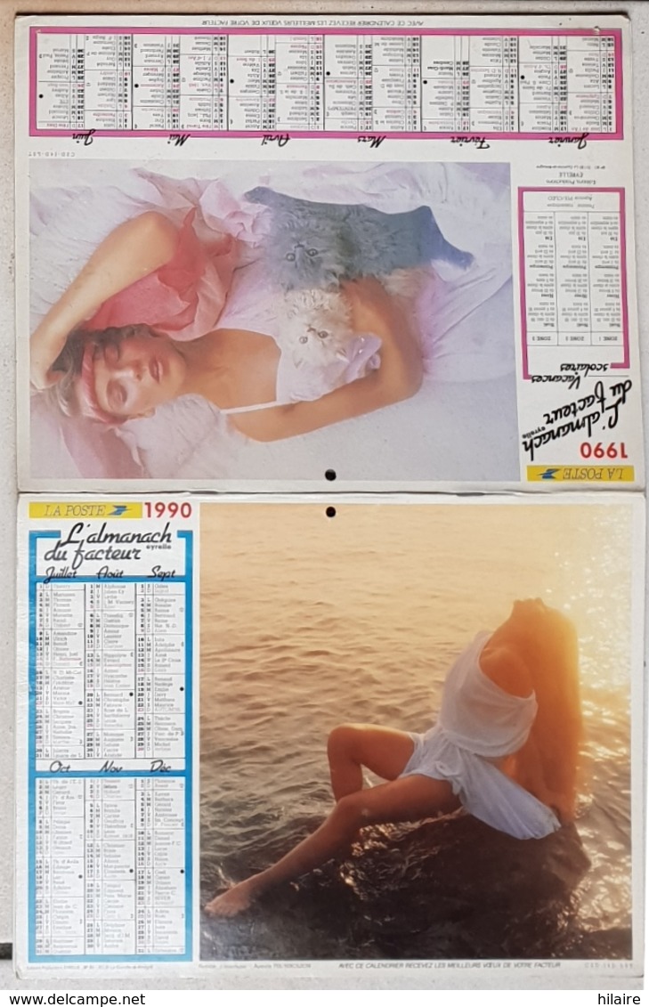 Almanach Calendrier Du Facteur La Poste Ptt Année 1990 ISERE Thème Femmes - Grossformat : 1981-90