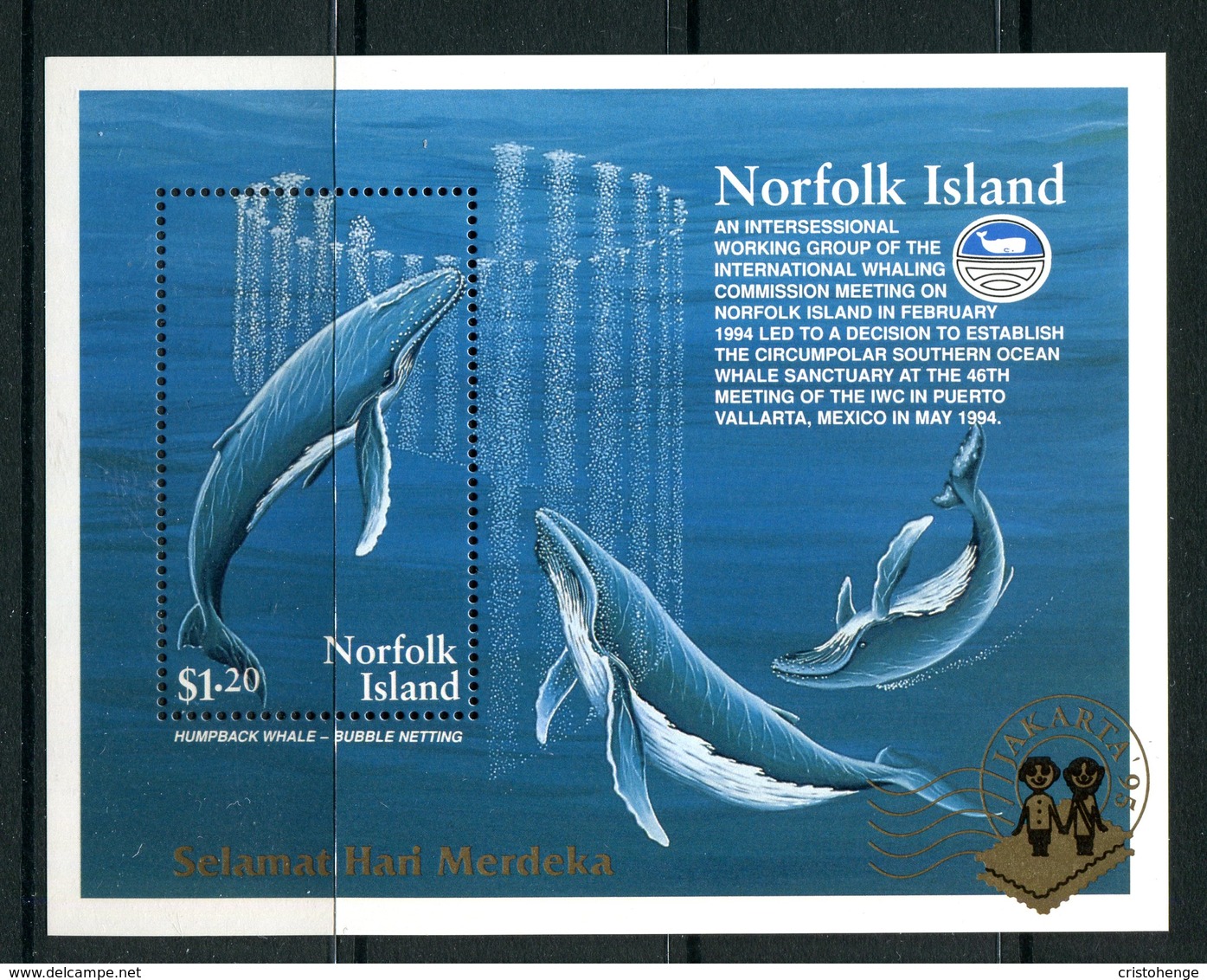 Norfolk Island 1995 Jakarta '95 Stamp Exhibition MS MNH (SG MS595) - Norfolk Island