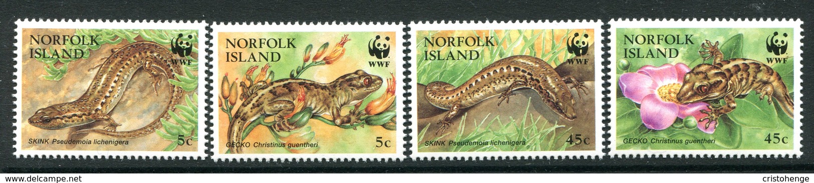 Norfolk Island 1996 Skinks And Geckos Set MNH (SG 611-614) - Norfolkinsel