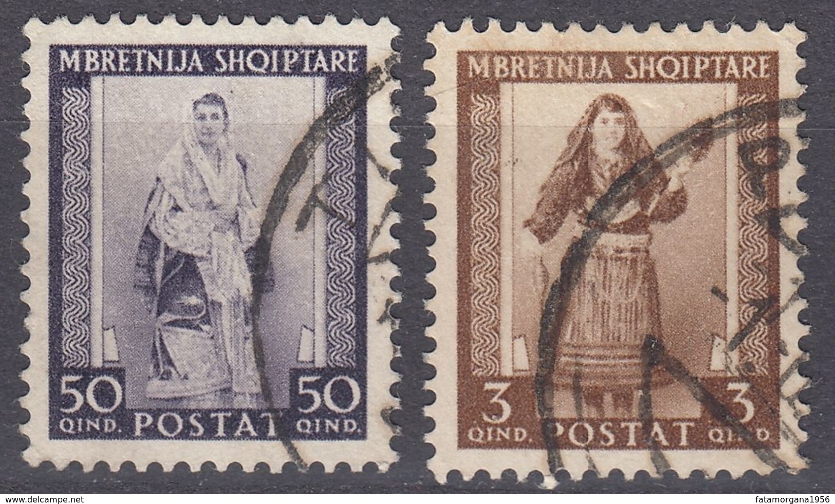 ALBANIA - 1939 - Lotto Di 2 Valori Usati: Yvert 259 E 265. - Albania