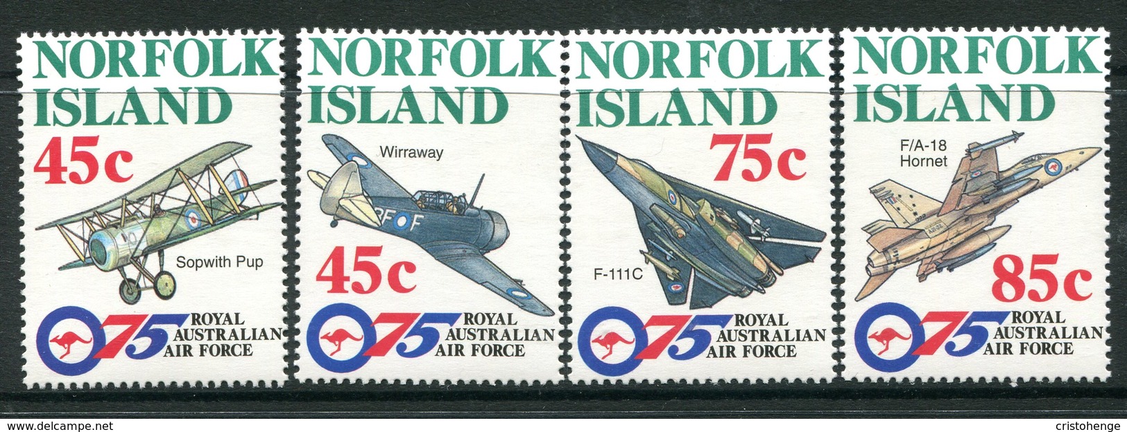 Norfolk Island 1996 75th Anniversary Of Royal Australian Air Force Set MNH (SG 615-618) - Norfolk Island