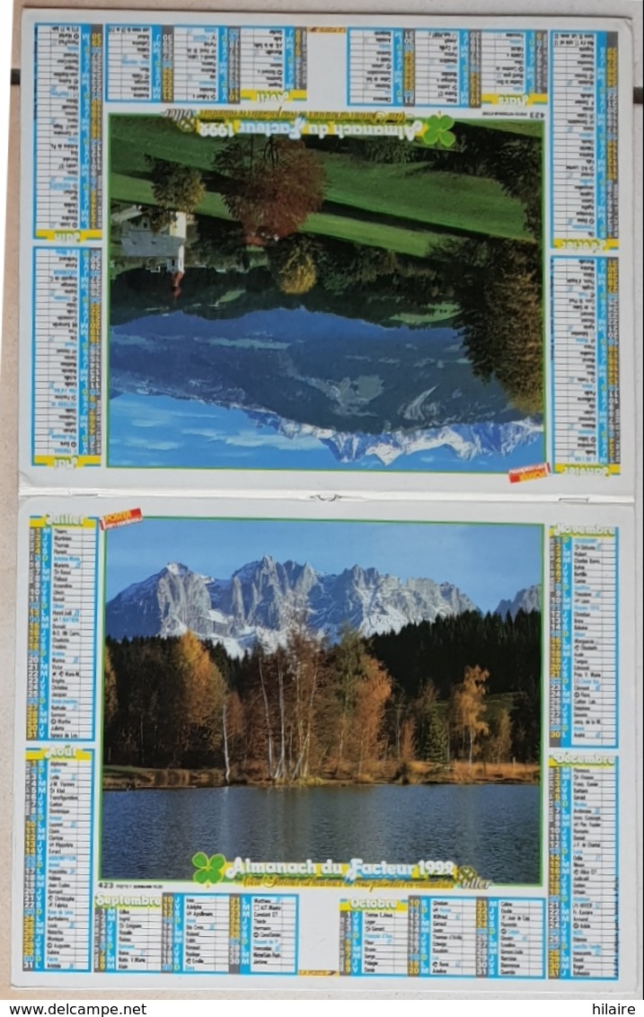 Almanach Calendrier Du Facteur La Poste Ptt Année 1999 ISERE Thème Montagne - Grand Format : 1991-00