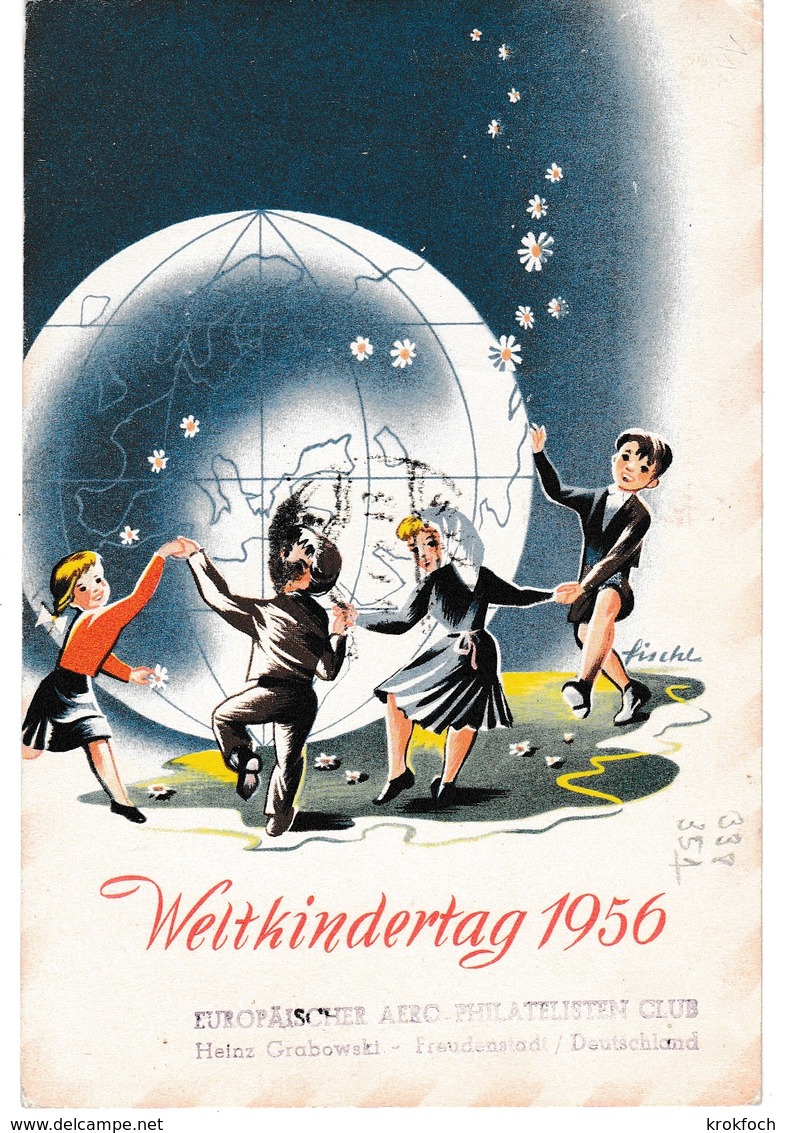 Linz Tulln 1956 - Ballonpostflug - Weltkindertag 1956 - Saar - Montgolfière - 2 Scans - Covers & Documents