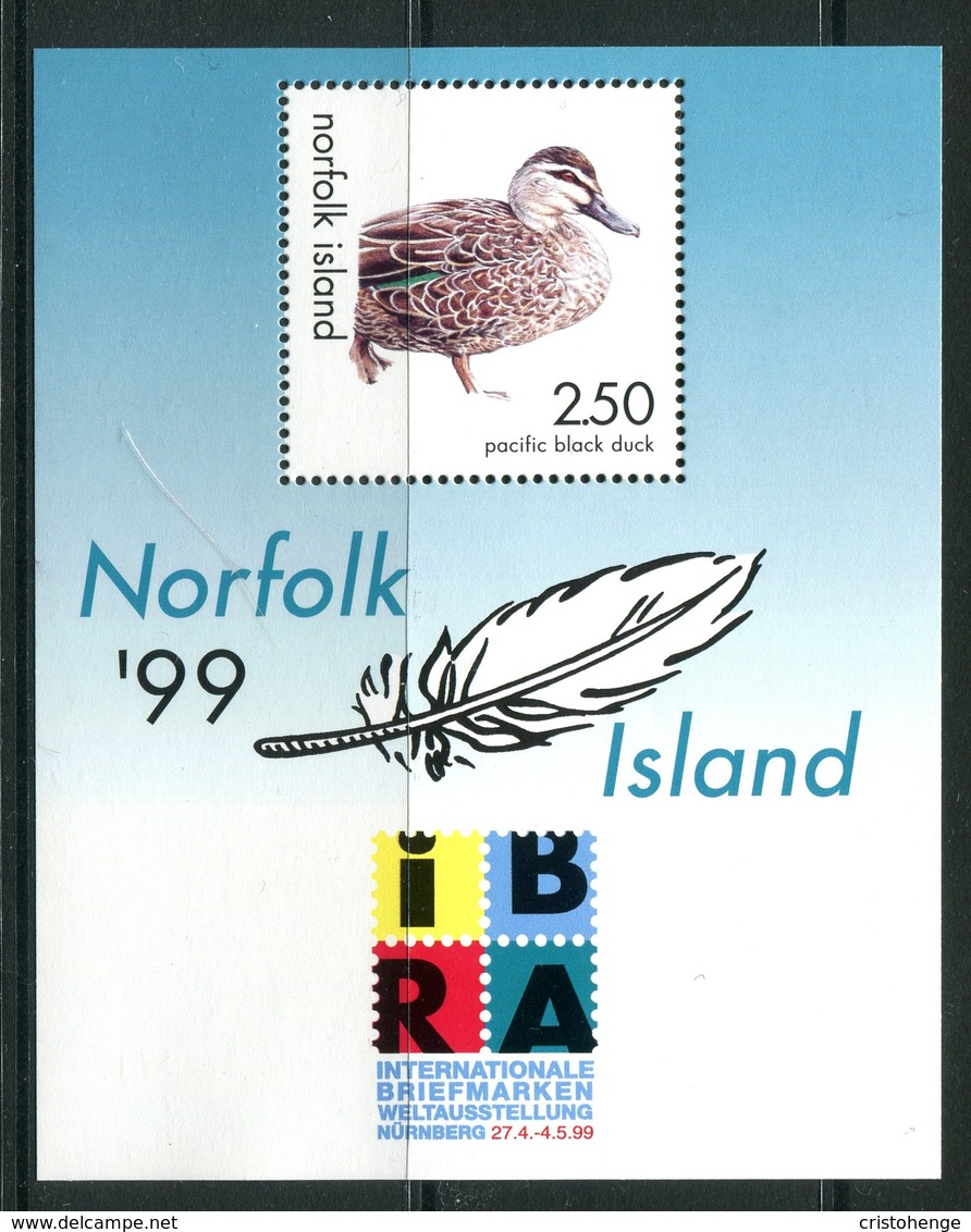 Norfolk Island 1999 IBRA Stamp Exhibition - Duck MS MNH (SG MS698) - Isola Norfolk